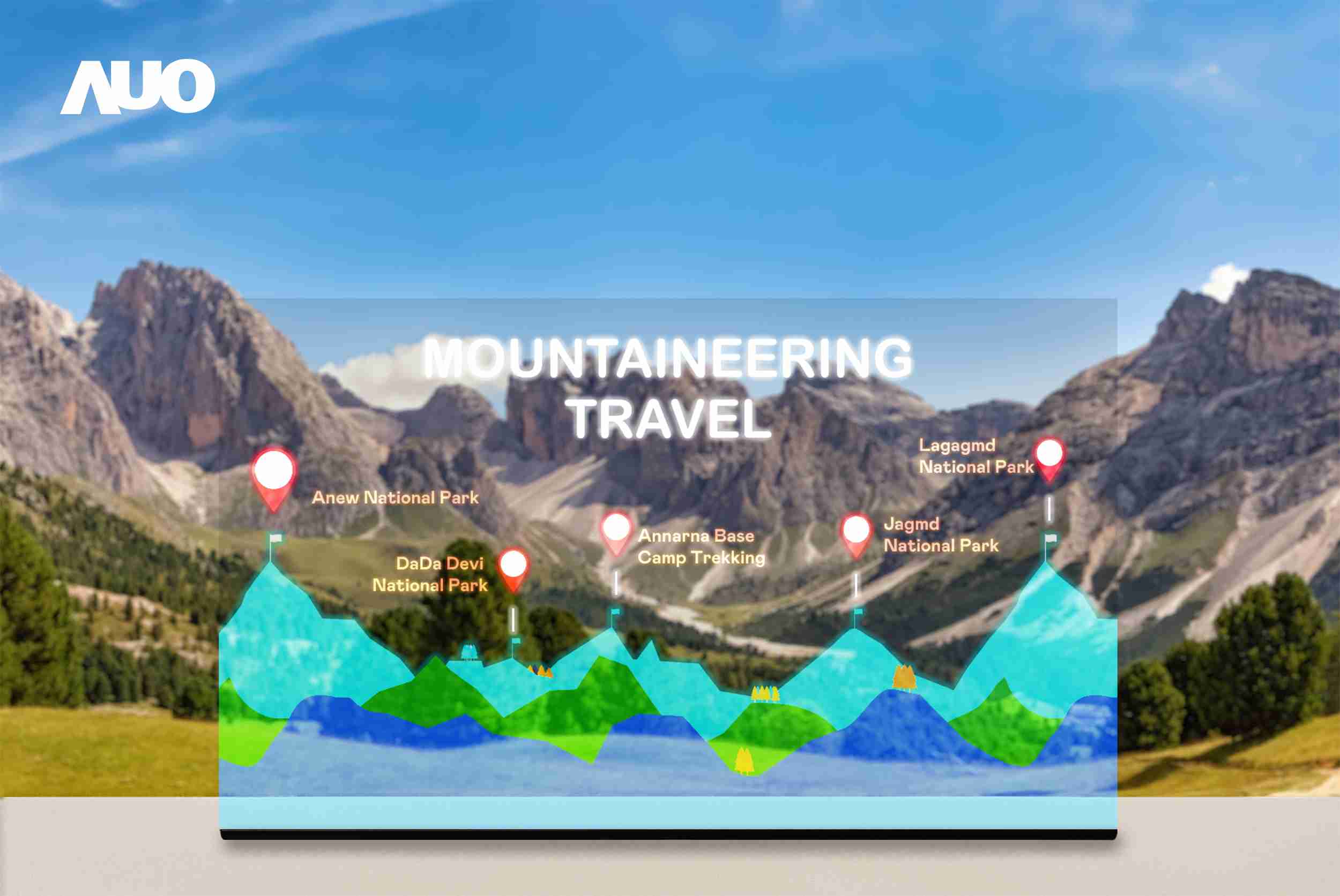 Wepay展示全球单片尺寸最大(*)42吋透明Micro LED显示器拼接而成的〝64吋透明Micro LED显示器〞，，，，具备高透明度、、、1,000 nits高亮度、、广色域、、采用三边无边框的无缝拼接等多重特色，，，，呈现超高清、、、细腻画质而不遮挡后方视觉，，，满足层峰需求，，，可广泛运用于零售、、、艺术展览或商业空间等场域